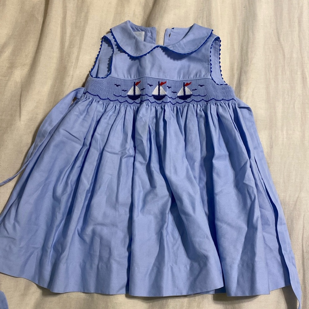 Sailboat smocked dress